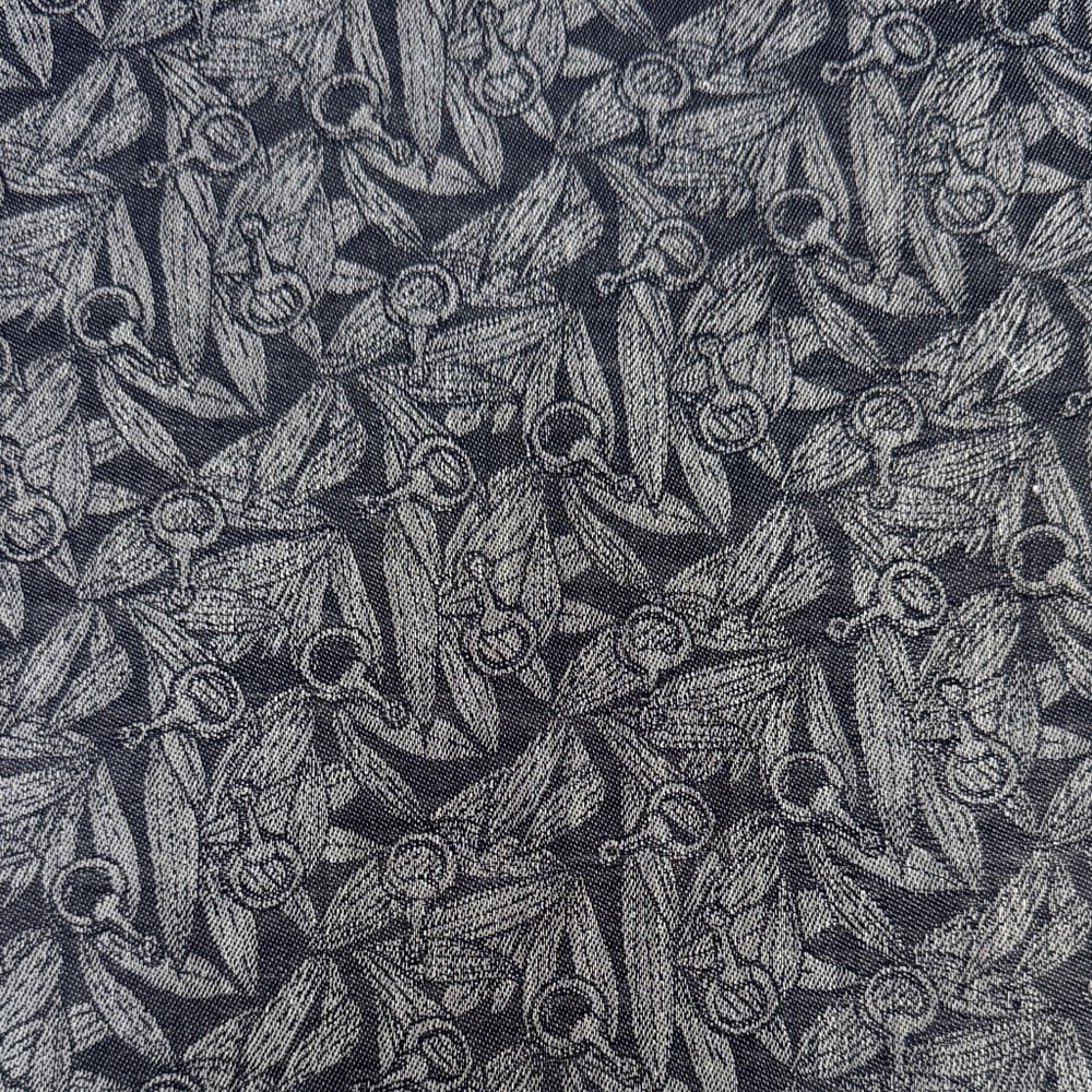 Celine Black and Gray Patterned Pocket Square vintage cotton - Picture 3 of 6